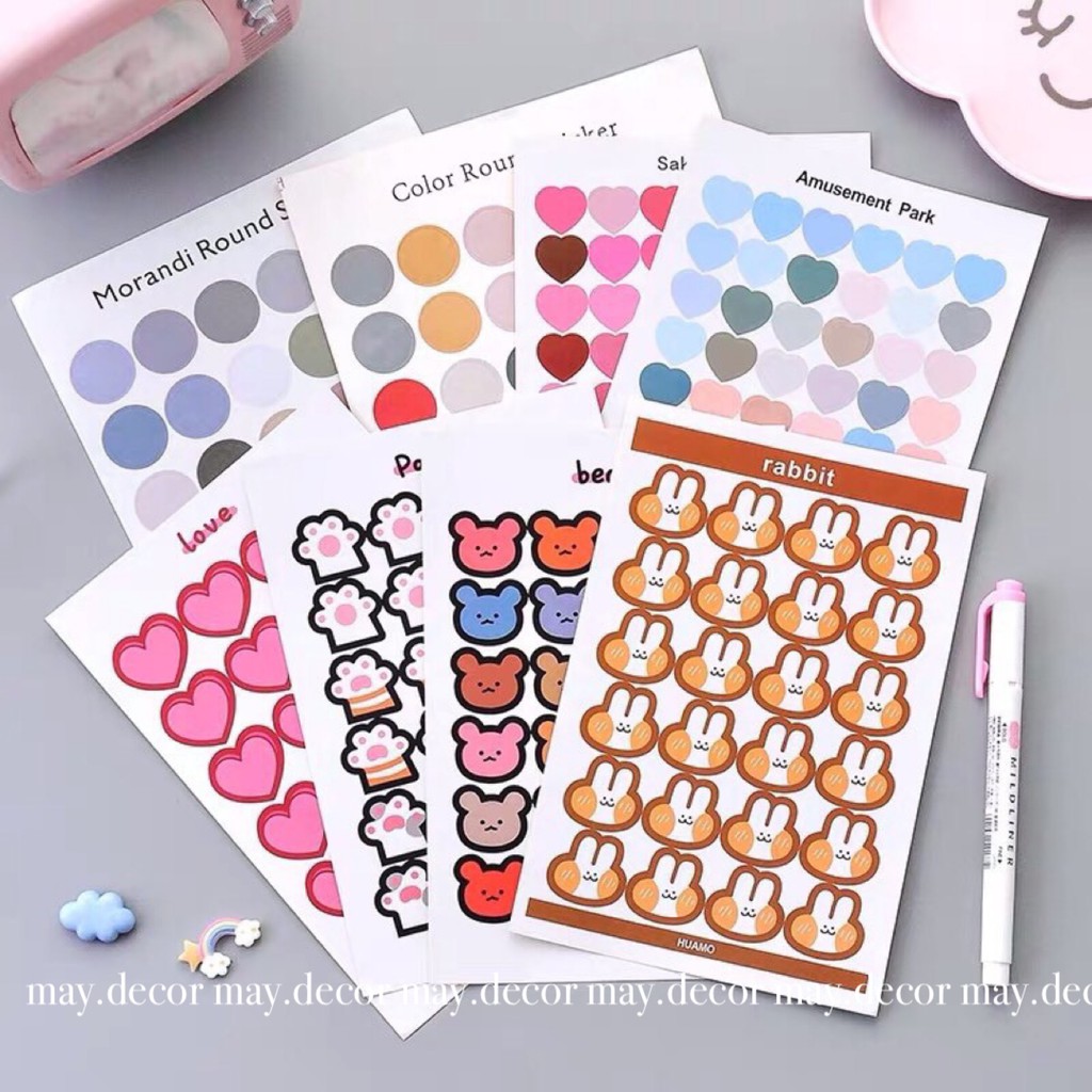 Sticker dán tranh ảnh, postcard ngộ nghĩnh