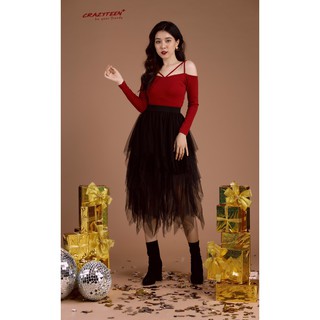Aó thun hở vai nữ CRAZYTEEN dễ thương (AC0453)