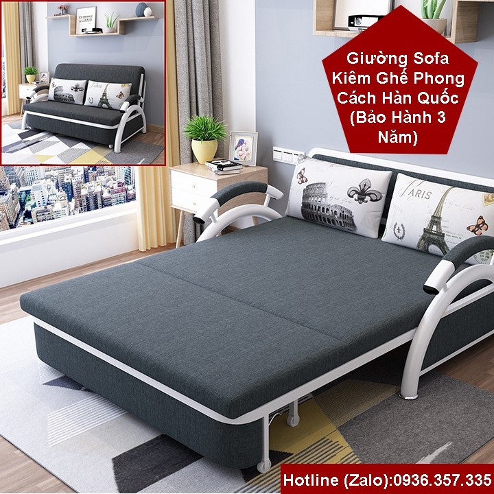 Giường Sofa Gấp Gọn Đa Năng - Sofa Giường Gấp Kiêm Ghế Phong Cách Hàn Quốc (kt:1m28x1m9)