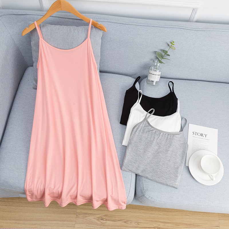 👗VÁY NGỦ 2 DÂY, ĐẦM NGỦ, VÁY SUÔNG 2 DÂY - THUN MỀM MÁT, TRƠN, BASIC👗