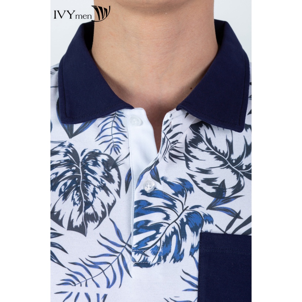 Áo polo nam phối họa tiết IVY moda MS 57E2970