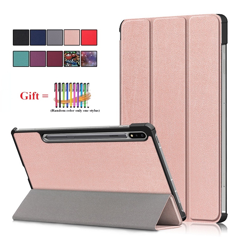 Ốp Lưng Da Gập Cho Samsung Tab S8 S7 Plus FE 12.4 11 Tab A8 A7 S6 Lite S5E Samsung Tab A 10.1 8.0 T220 T290