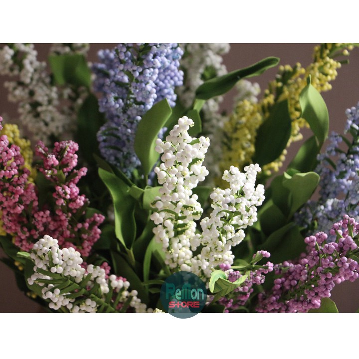 Cành hoa oải hương lavender (búp to) hoa giả cao cấp trang trí nhà cửa tiệc cưới, đạo cụ chụp ảnh