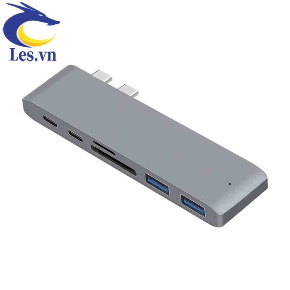 Đầu Đọc Thẻ Nhớ 2 Cổng USB 3.0 Type C Cho MacBook Pro Air