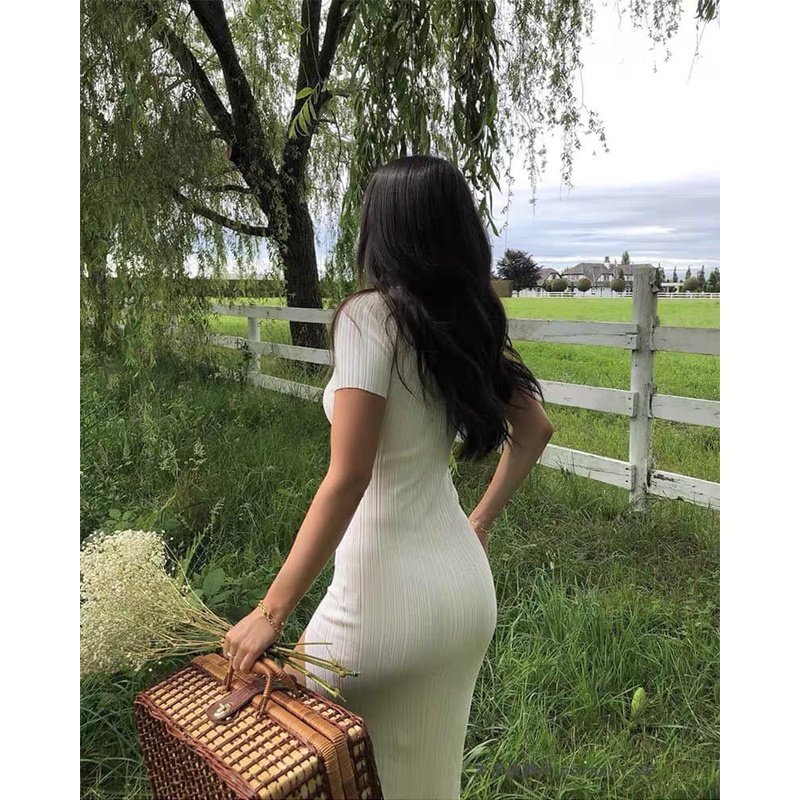 ĐẦM POLO BODY ĐEN / NUDE / TRẮNG XẺ ĐÙI