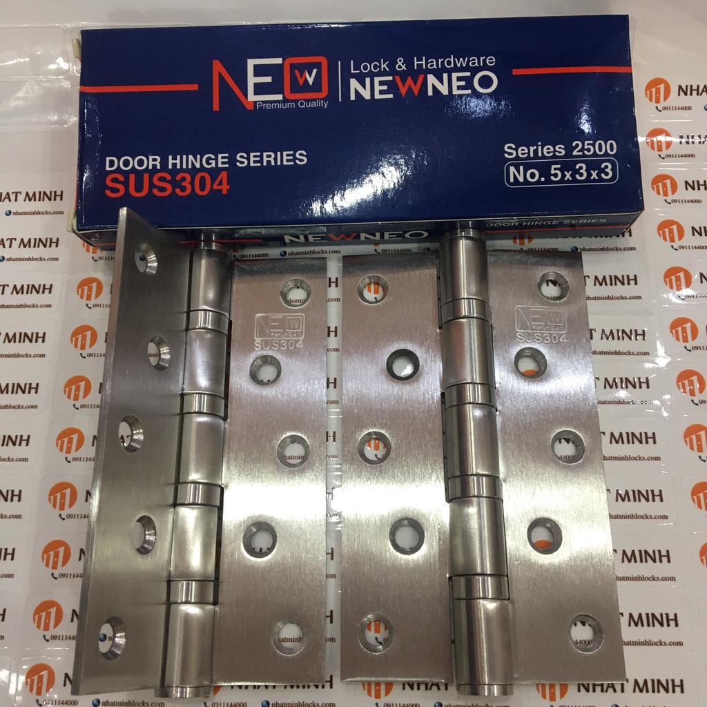 1 cặp bản lề lá Newneo Inox SUS304 Series 2500/5x3x3