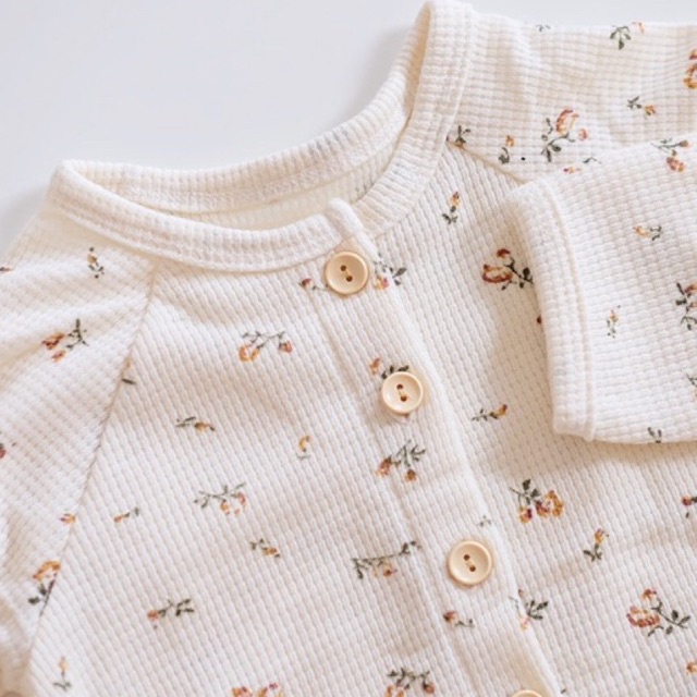 [Có sẵn/ Ảnh thật] ]Bộ quần áo ngủ trẻ em vải cotton hạt gạo phong cách hàn quốc tiệm nhà Quýt
