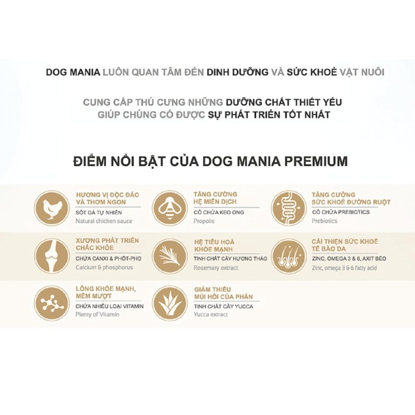 [5kg] THỨC ĂN HẠT CHO CHÓ DOG MANIA (HÀN QUỐC) ( thức ăn khô,thức ăn hạt, cám chó)