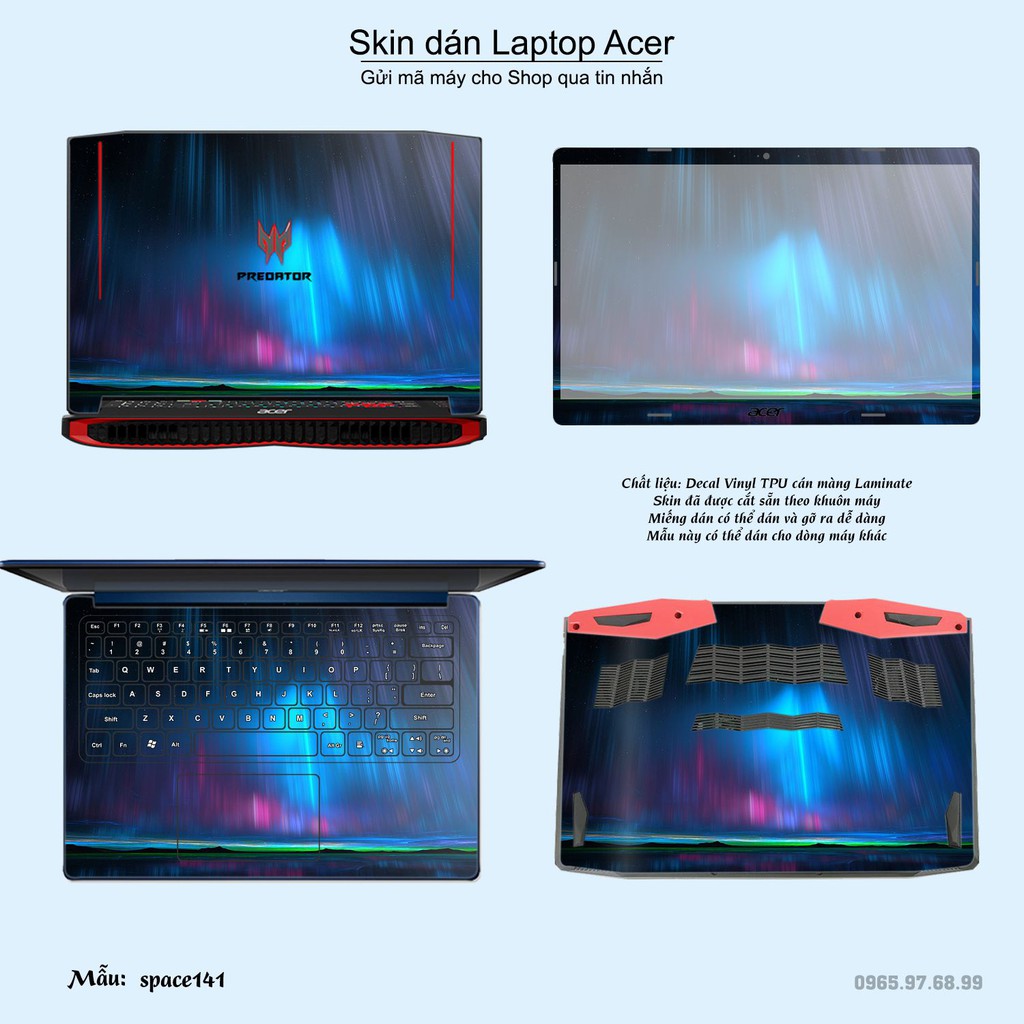 Skin dán Laptop Acer in hình không gian nhiều mẫu 24 (inbox mã máy cho Shop)