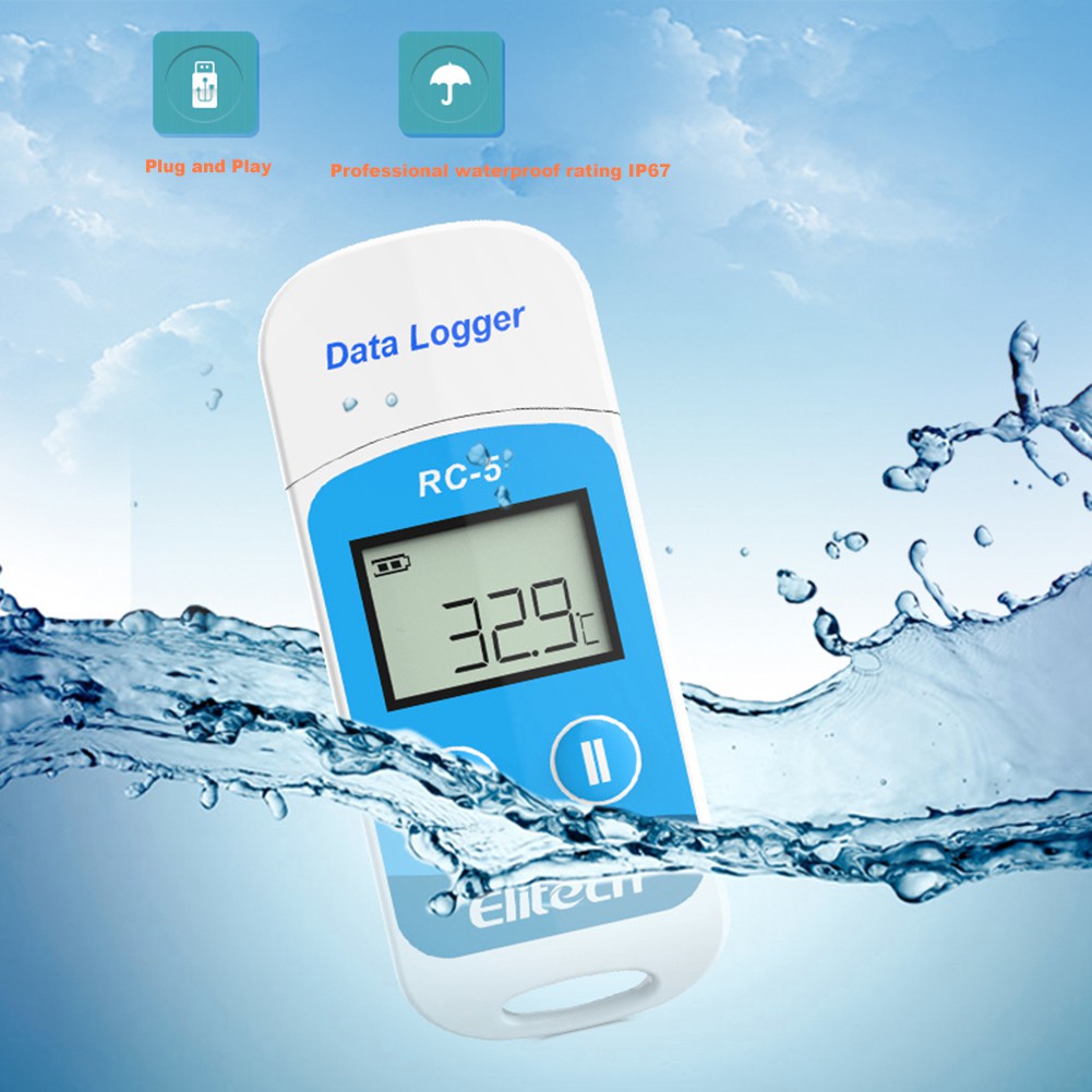 Thiết bị ghi lại dữ liệu nhiệt độ nội bộ mini kỹ thuật số IP67
