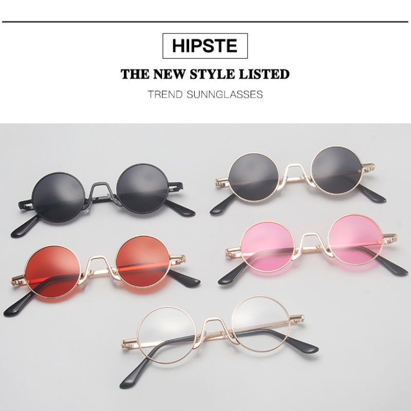 Kính mát gọng tròn kim loại thời trang cho nam nữ