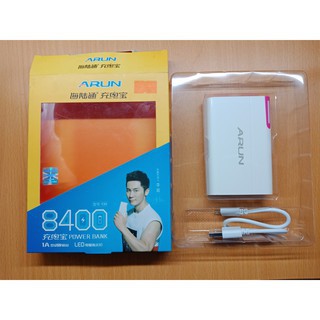 Pin dự phòng Arun 8400 mAh Y39 usb kèm cáp sạc, bin sạc dự phòng điện thoại, máy tính bảng du lịch mini giá rẻ sạc nhanh