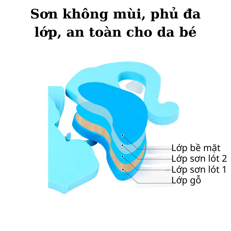 Đồ chơi xếp hình cho bé tranh ghép gỗ 3d chủ đề động vật Bicabom Bc09