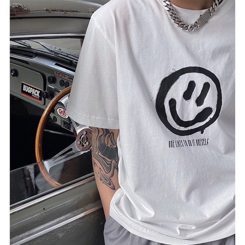 Áo thun tay lỡ nam nữ,in hình One 2 màu