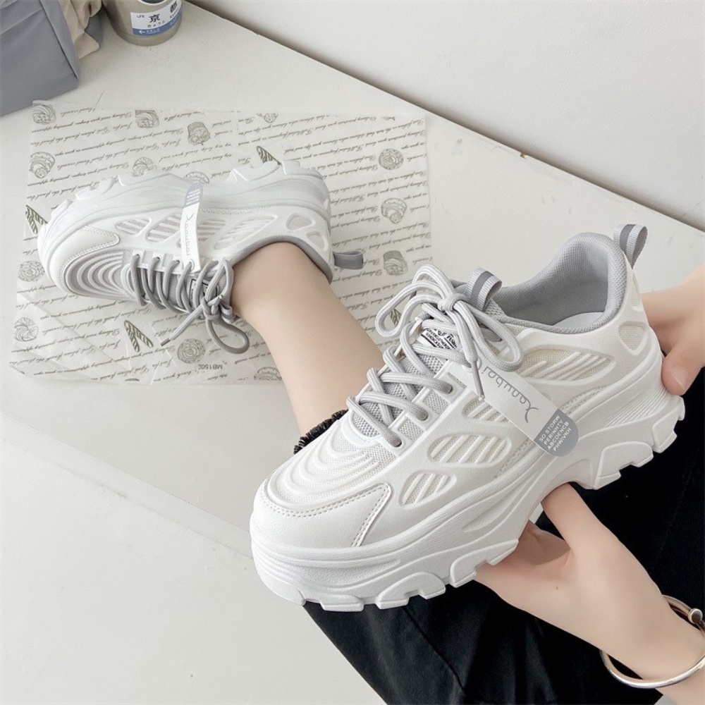 Giày MWC 0686 - Giày Thể Thao Nữ Đế Cao Ulzzang Sneaker Màu Trắng Trẻ Trung