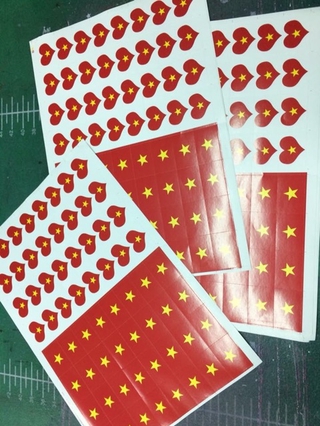 Combo 20 bộ Băng rôn, miếng dán cổ vũ bóng đá - Free ship