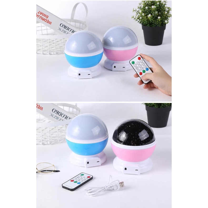 Đèn Ngủ led Xoay Kết Nối Bluetooth Hình Bầu Trời Sao Kèm Điều Khiển Từ Xa