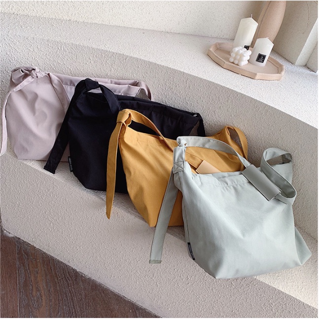 Túi đeo chéo nữ buộc dây vải canvas túi đeo vai đi học đi chơi phong cách hàn quốc