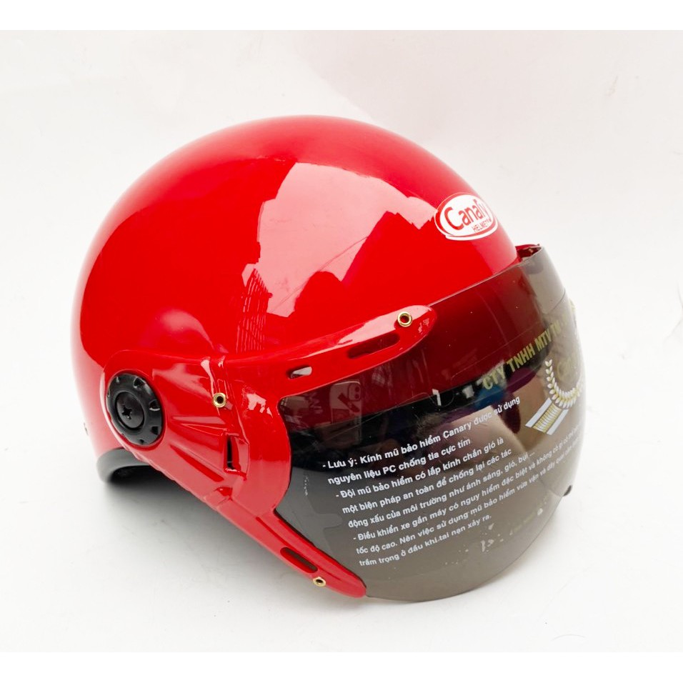 Mũ Bảo Hiểm Nửa Đầu Canary Helmet Có Kính (Vòng đầu từ 54 - 58cm) - Chuẩn Quatest 4 - Nhiều Màu