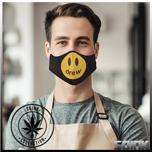 Khẩu Trang In DREW Big Logo House_SOINK Vải Cotton 100%, Kháng Khuẩn, Có Thể Giặt Và Tái Sử Dụng