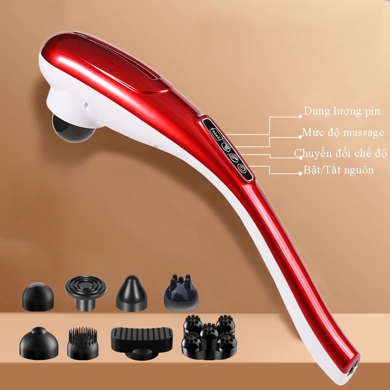Máy massage cầm tay 8 đầu QT 8818 chính hãng, máy đấm lưng cao cấp, bảo hành 12 tháng