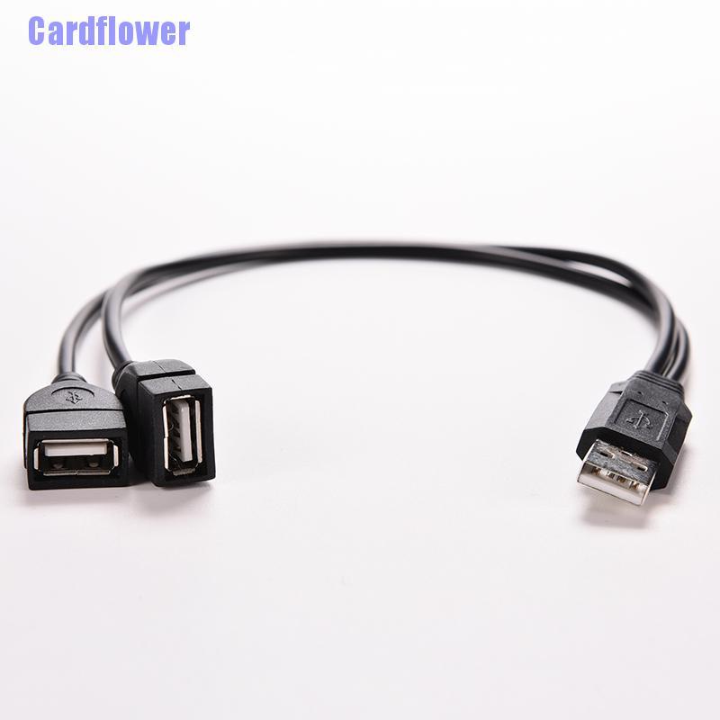 Cardflower  USB 2.0 A Male To 2 Dual USB Female Jack Y Splitter Hub Power Cord Adapter Cable