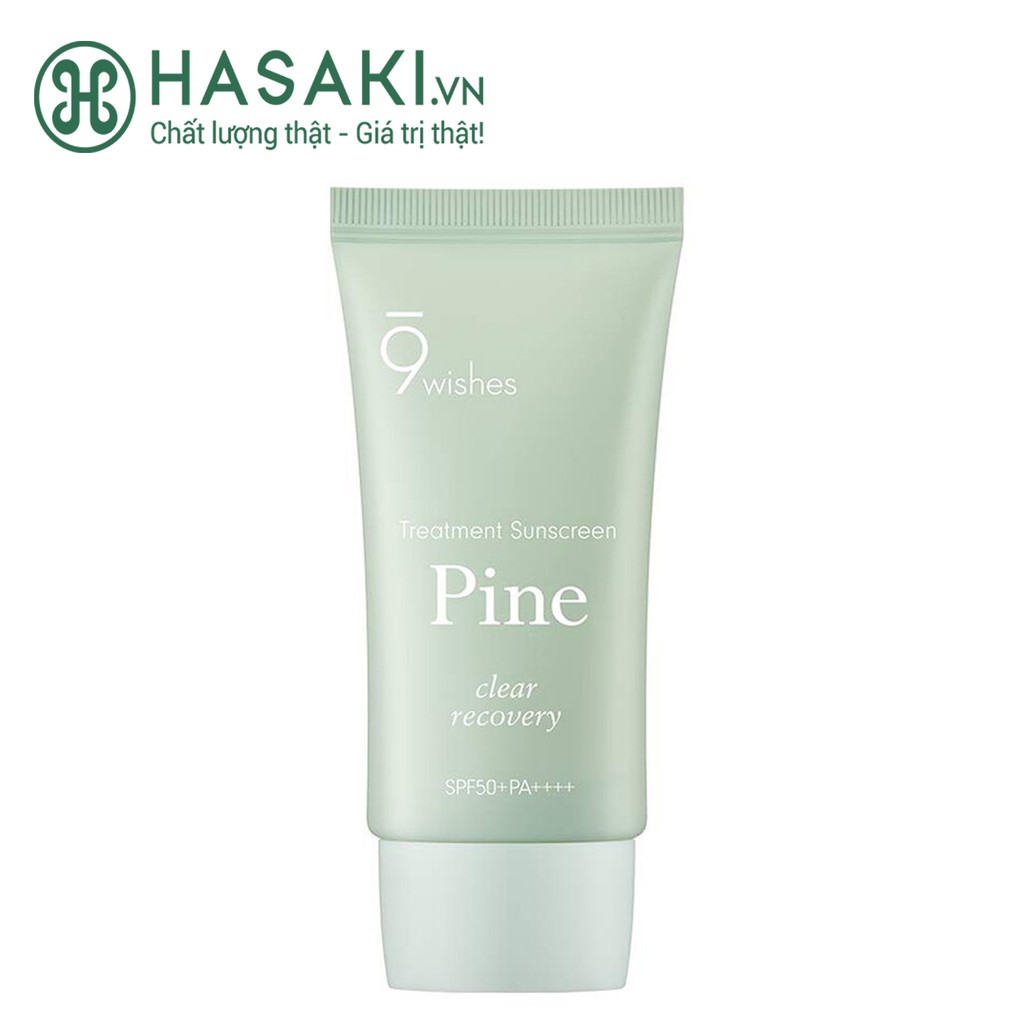 Kem Chống Nắng 9Wishes Cấp Ẩm, Hỗ Trợ Phục Hồi Da Pine Treatment Sunscreen SPF50+ PA++++ 50ml