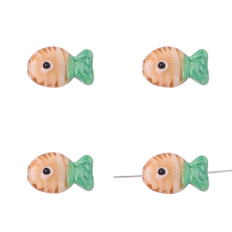 Phụ Kiện Làm Trang Sức Thủ Công Hình Cá Nhỏ Bằng Thủy Tinh 20X12mm