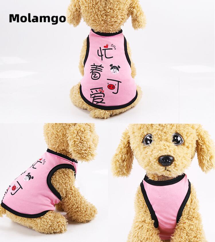 Áo không tay thoáng mát nhiều màu xinh xắn dành cho thú cưng Áo thun mùa hè mềm mại in họa