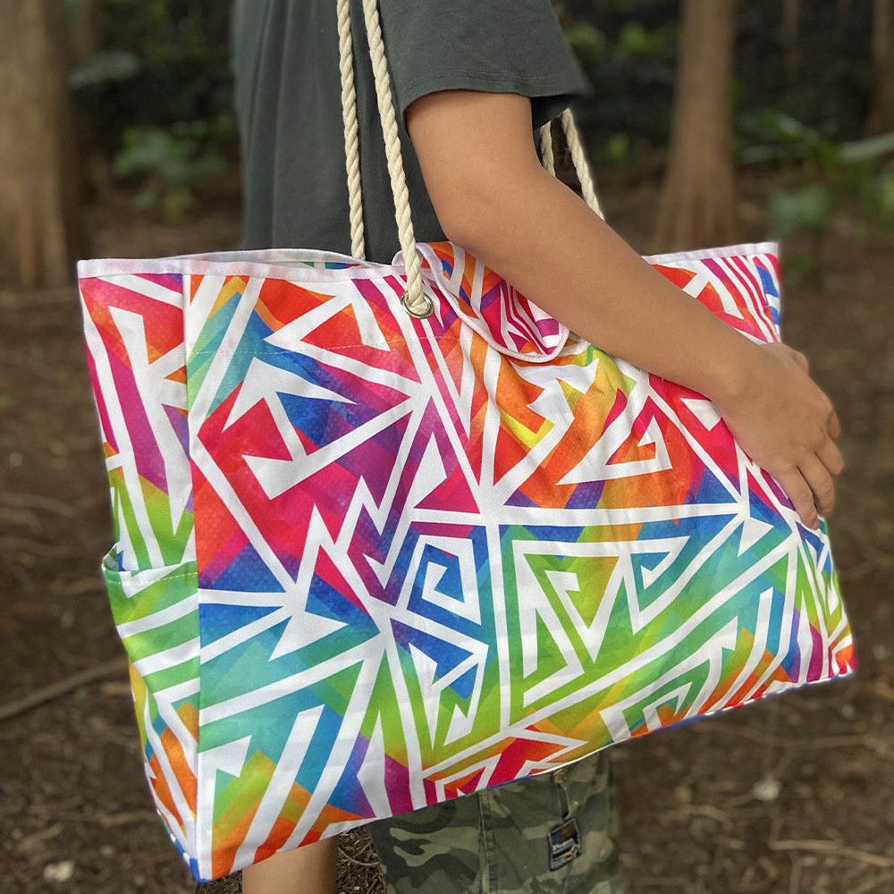 Túi Xách Tote Kẻ Sọc Cỡ Lớn Thời Trang Đi Biển Mùa Hè 2022