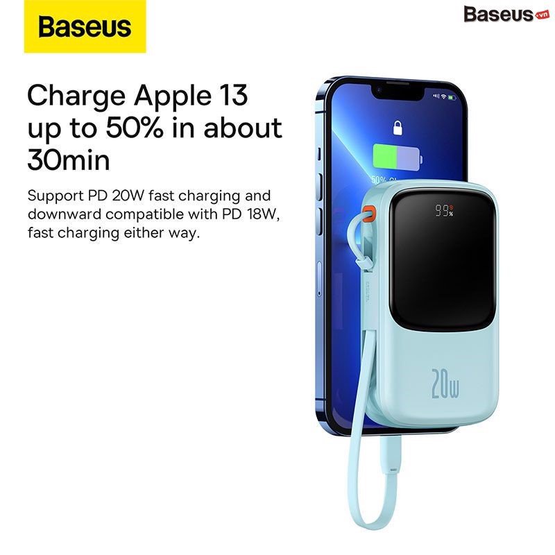 Pin Dự Phòng Sạc Nhanh Baseus Qpow Pro Digital Display Fast Charge Power Bank 10,000mhA