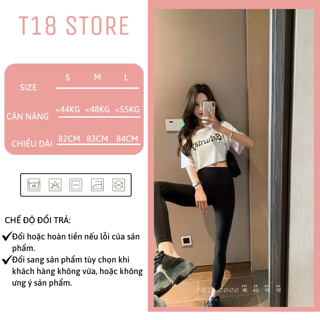 Quần legging nữ dài cạp cao nâng mông cao cấp bigsize T18 STORE QL02