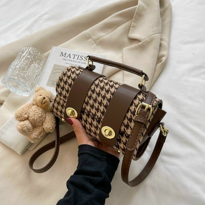 Túi xách nữ mini phối dạ, túi xách nữ đeo chéo