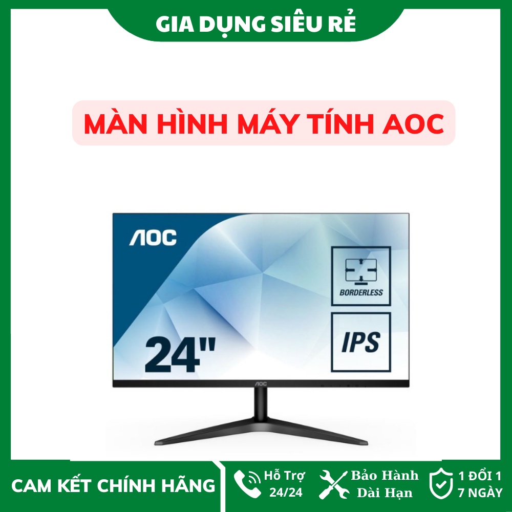 Màn hình máy tính AOC 24B2XHM/74, màn hình PC viền siêu mỏng FullHD ,75Hz , HDMI+VGA ,16,7 triệu màu - BH 24 Tháng