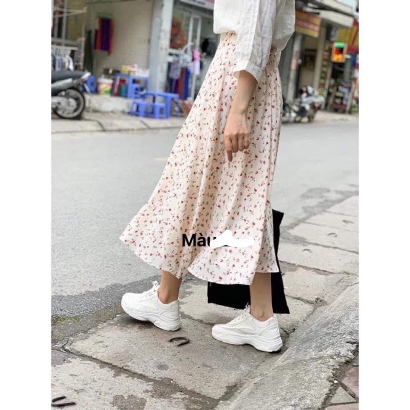 Chân váy dài hoa nhí nhiều màu