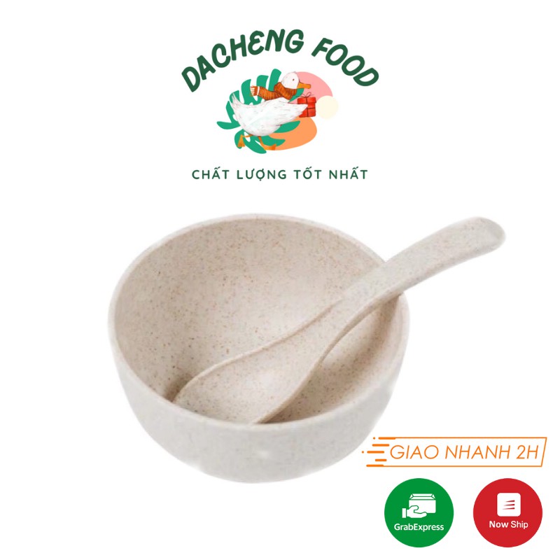 Bộ chén muỗng yến mạch ăn ngũ cốc, nhựa dẻo cao cấp, nhỏ gọn, tiện dụng, dễ mang theo, bát thìa ăn vặt nội địa Trung