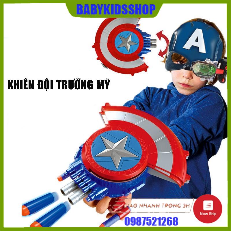 Khiên Captain America đồ chơi siêu nhân Marvel Avengers cho bé đóng vai đội trưởng Mỹ, quà tặng sinh nhật cho bé
