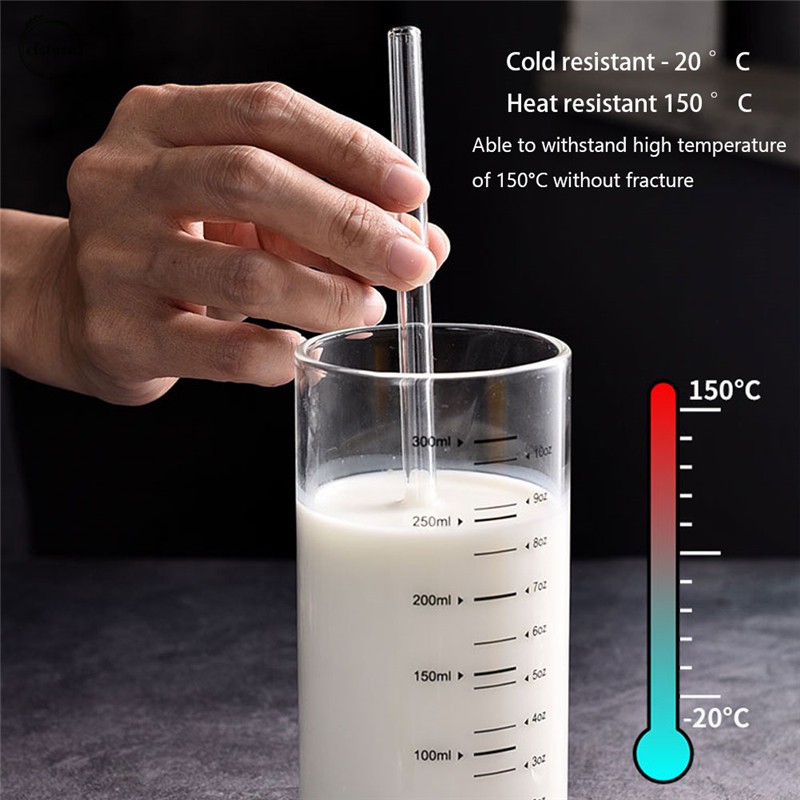 Set 4 Ống Hút Thủy Tinh Cong Thẳng Tái Sử Dụng Kèm Hộp Đựng Và Cọ Vệ Sinh