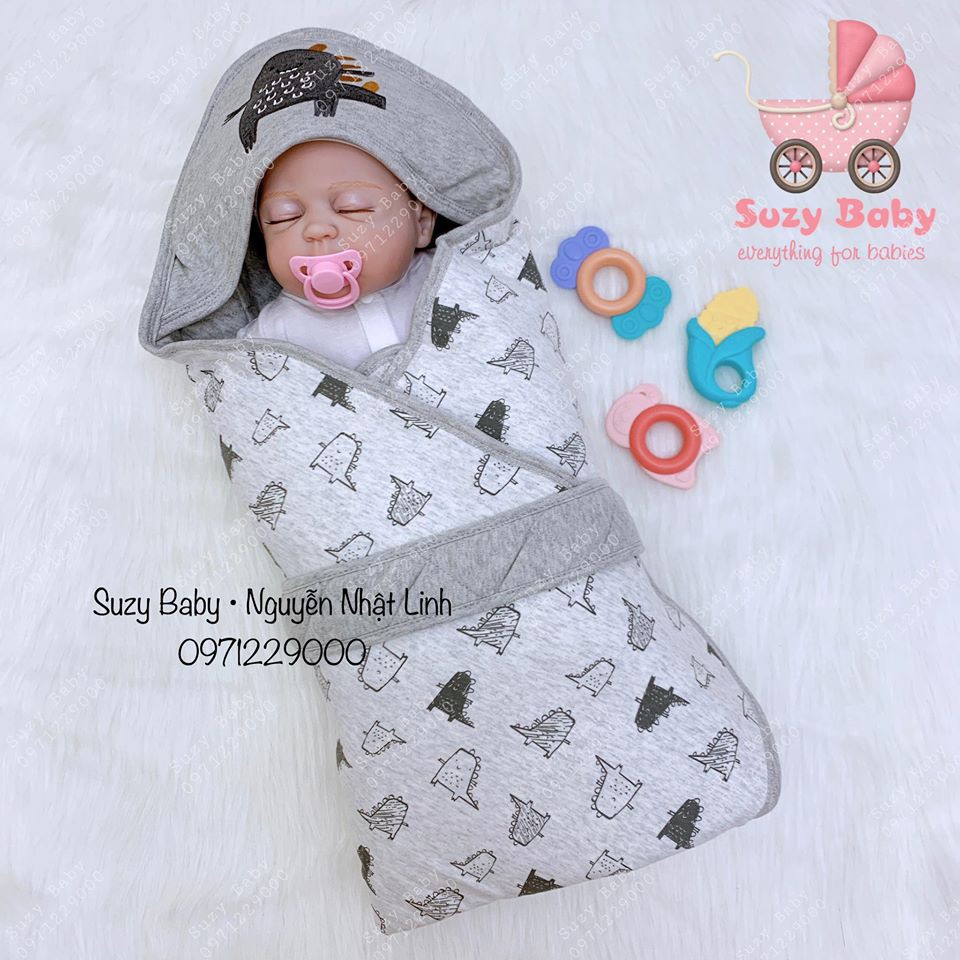 Chăn ủ trần bông cotton Momcare mùa đông cho be