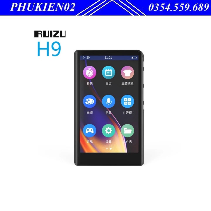 (Hỗ Trợ Tiếng Việt) Máy Nghe Nhạc Lossless MP3 MP4 Bluetooth Màn Hình Cảm Ứng Ruizu H9 Bộ Nhớ 16-32Gb - Hàng Chính Hãng