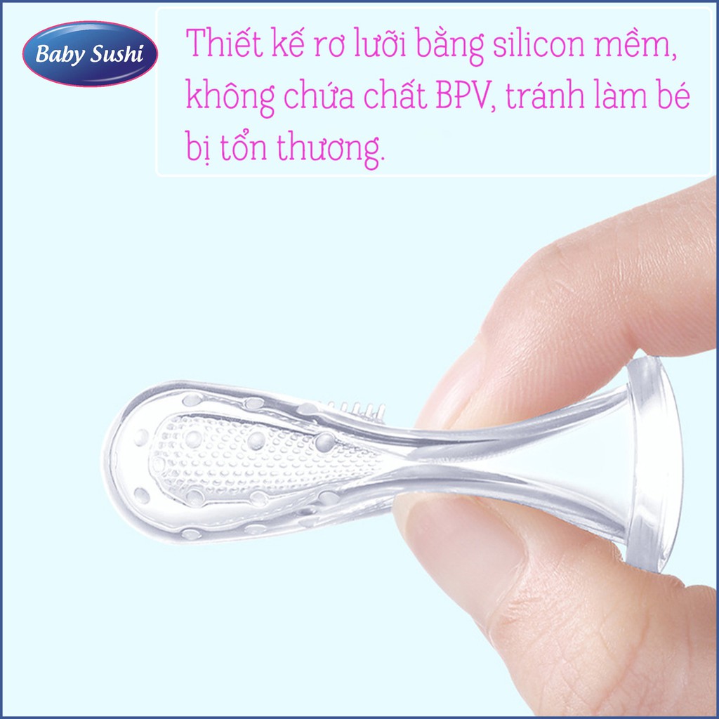 Tưa lưỡi silicon, rơ lưỡi xỏ ngón tay vệ sinh răng miệng cho bé