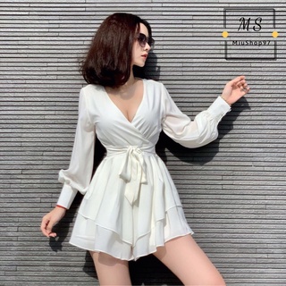 Jumpsuit Tay Dài Bo Ống Tay JK