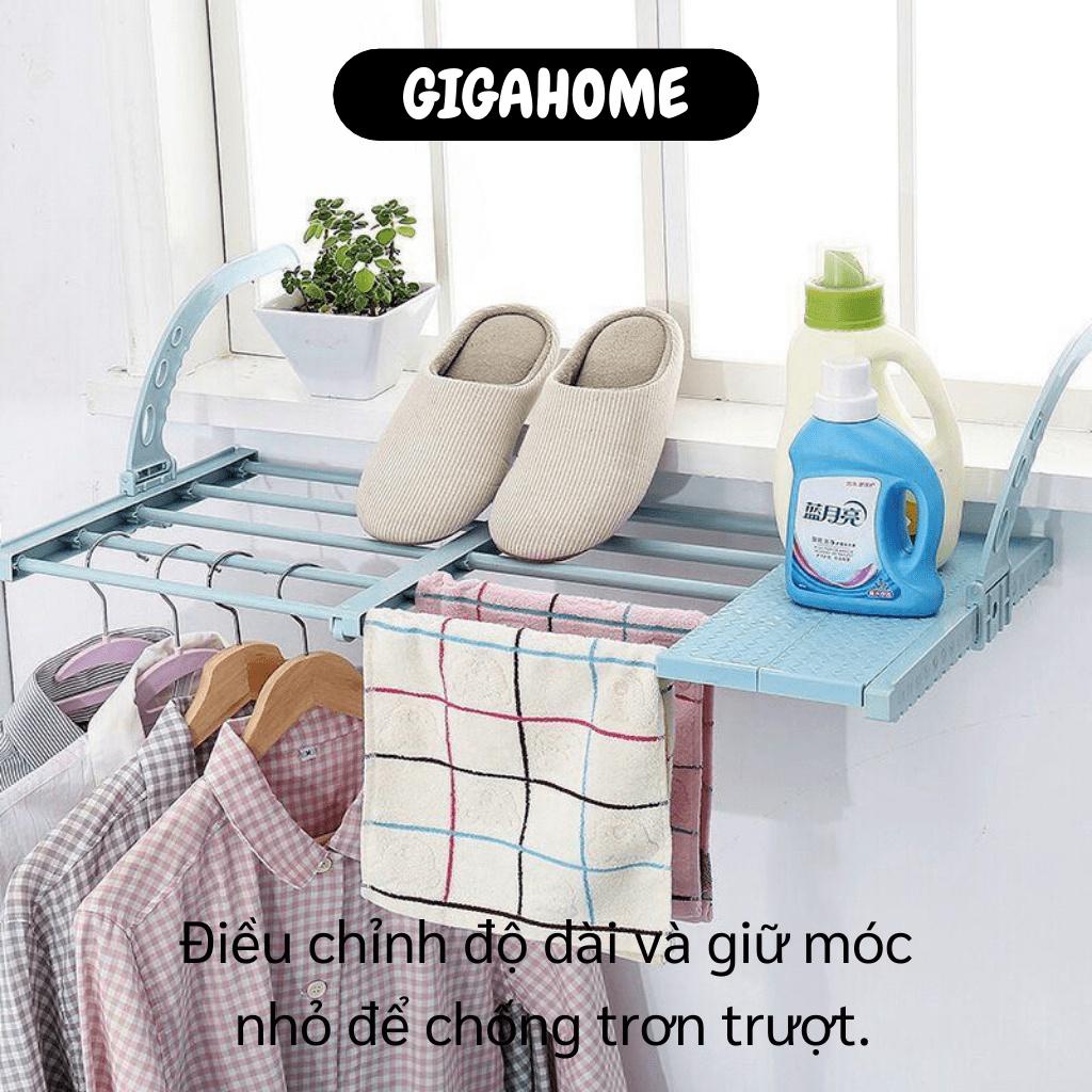 Giàn Phơi Đồ GIGAHOME Giá Phơi Quần Áo Treo Ban Công, Lan Can, Cửa Sổ Gấp Gọn Tiện Lợi 8281