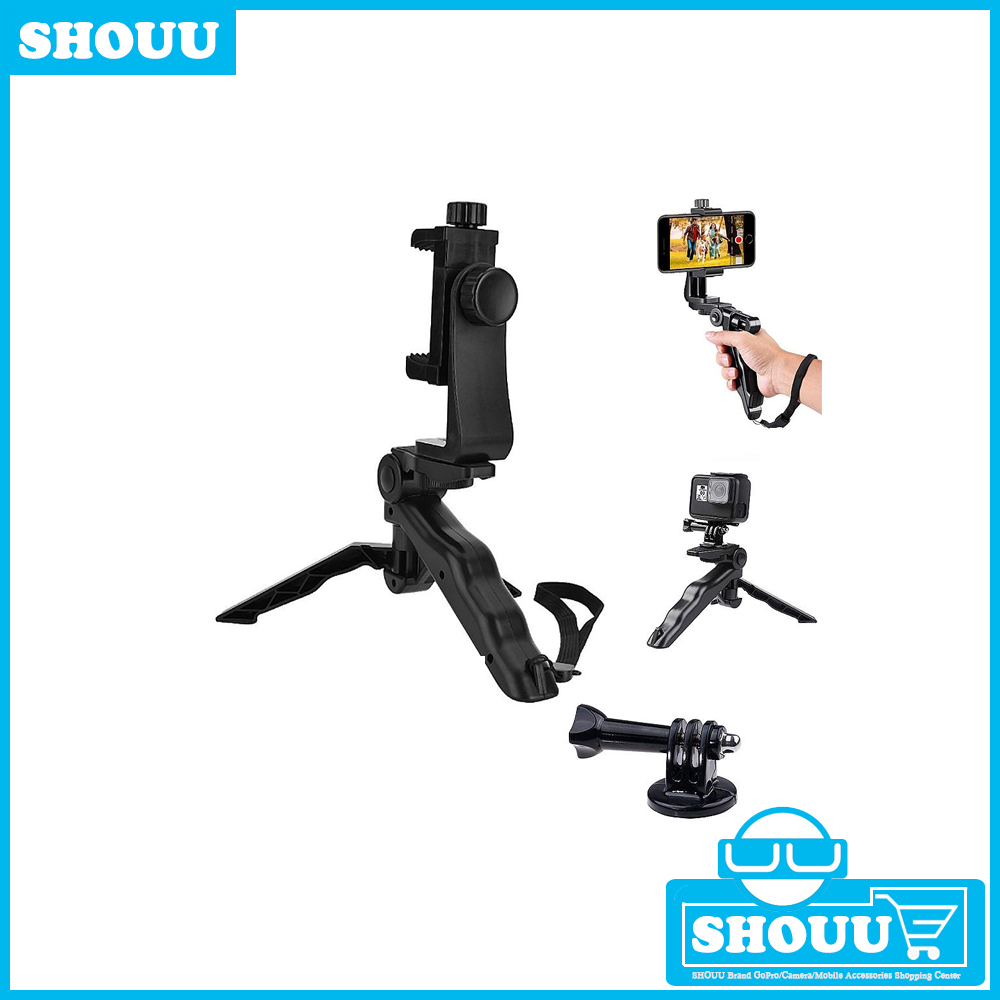 Tay cầm chống rung kiêm gậy selfie 2 trong 1 cho điện thoại / camera GoPro Hero 9 8 7 6 5 DJI OSMO
