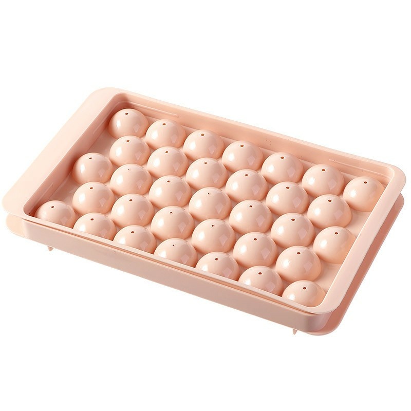 Khuôn Làm Đá Nhựa Tròn Làm Rau Câu Hoa Quả Trái Cây 33 Viên