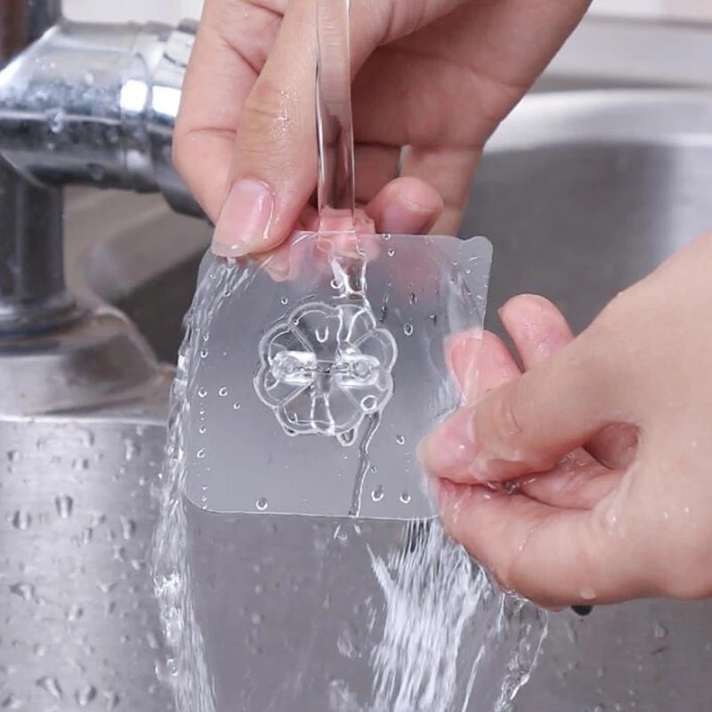 Móc Dán Tường Trong Suốt Chịu Lực Tốt 6*6cm Tiện Dụng