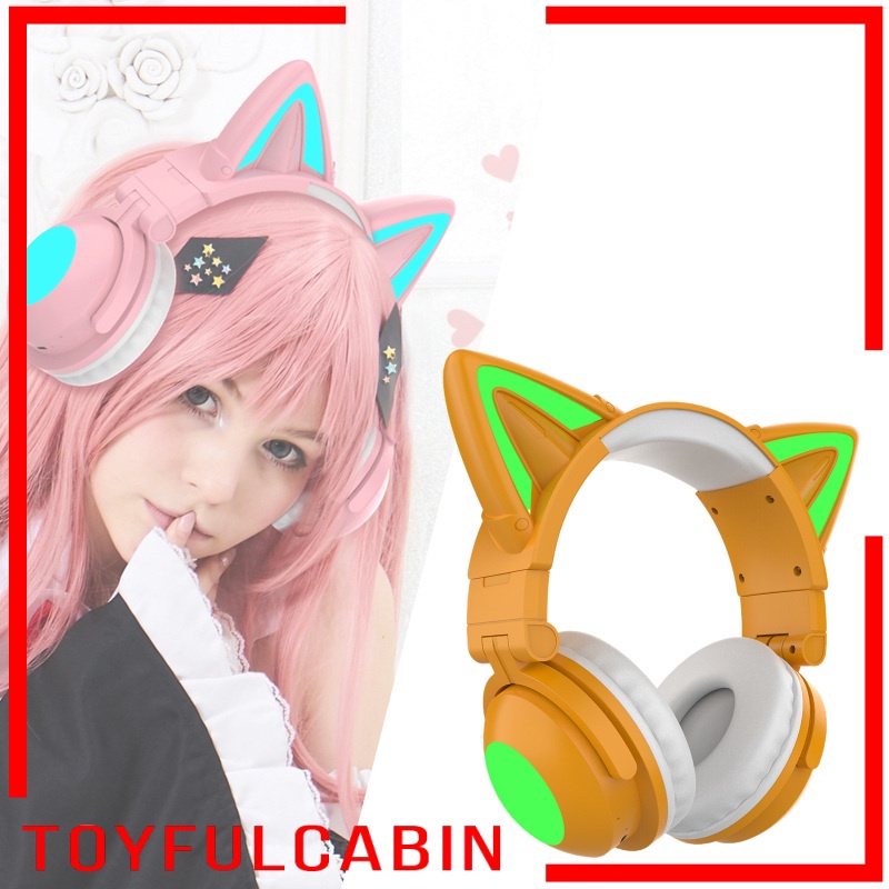 ✨Hàng sẵn sàng✨Tai nghe chơi game không dây bluetooth 5.0 kết cấu tai mèo 3c dễ thương