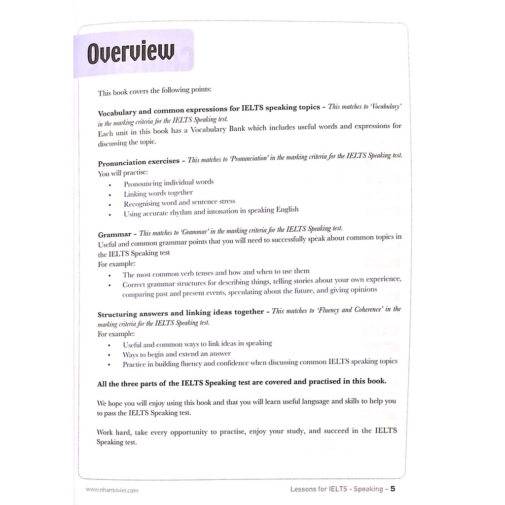 Sách Lessons For IELTS - Speaking