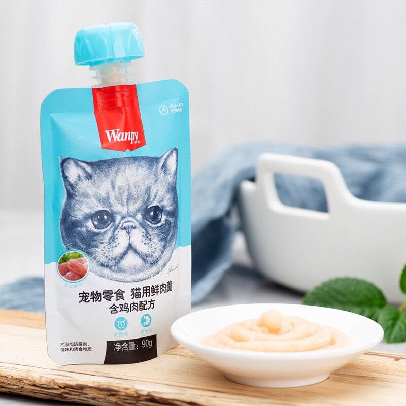 Pate Wanpy nắp vặn cho mèo các loại túi 90g