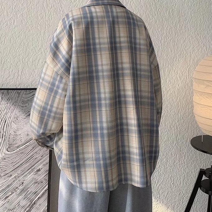 Áo Sơ Mi Caro Tay Dài Thời Trang Dành Cho Nam Áo Sơ Mi Kaki ÁO Sơ Mi Nam HàN QuốC Áo Sơ Mi Có TúI áo sơ mi nữ form rộng